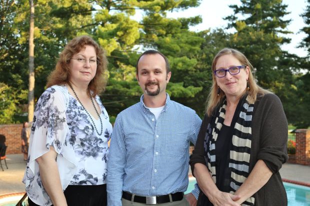 Winifred Crock awardee teacher Parkway Central, Doug Auer awardee Glass Factory, Jennifer Stoffel Shakespeare Festival